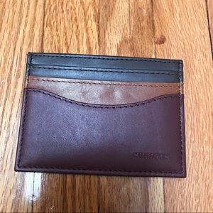 NWOT TOMMY HILFIGER BROWN/TAN/BURGUNDY CARD CASE